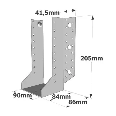 Balkenschuhe mit außenliegenden Schenkeln, SAE CLASSIC-Serie (Dicke 2 mm, Tiefe 84 mm) - Réf. SAE500/90/2