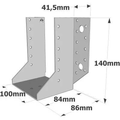 Balkenschuhe mit außenliegenden Schenkeln, SAE CLASSIC-Serie (Dicke 2 mm, Tiefe 84 mm) - Réf. SAE380/100/2