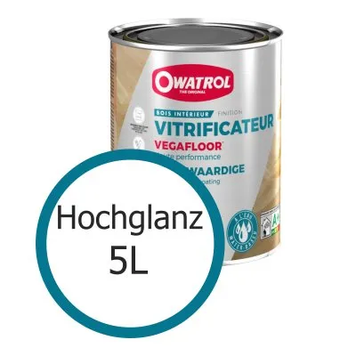 VEGAFLOOR : Einkomponentiger PU-Lack in Wasserphase. Normaler bis starker Verkehr - Réf. 125
