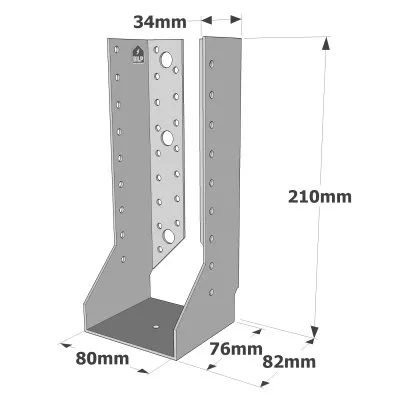 Balkenschuhe mit innenliegenden Schenkeln, SAI CLASSIC-Serie (Dicke 2 mm) - Réf. SAI500/80/2