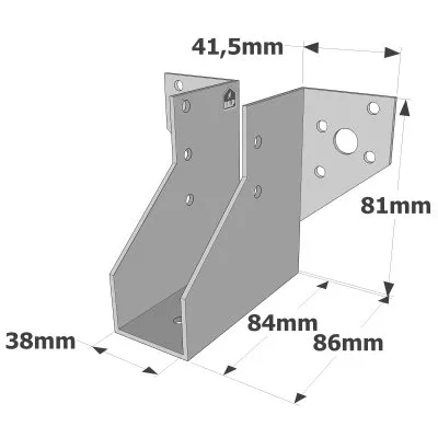 Balkenschuhe mit außenliegenden Schenkeln, SAE CLASSIC-Serie (Dicke 2 mm, Tiefe 84 mm) - Réf. SAE200/38/2