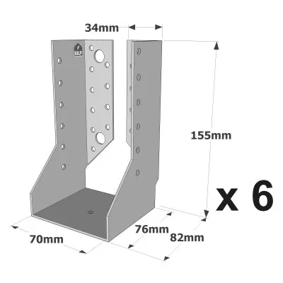 Balkenschuhe mit innenliegenden Schenkeln, SAI CLASSIC-Serie (Dicke 2 mm) - Réf. SAI380/70/2_6