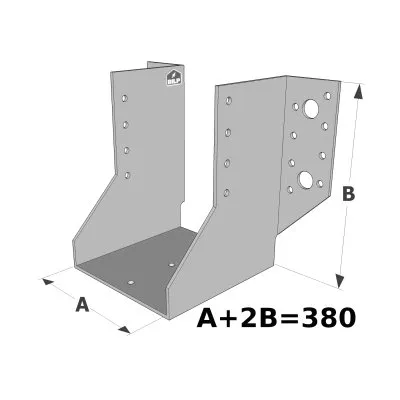 Große Balkenschuhe mit außenliegenden Schenkel, GSE CLASSIC-Sortiment (Dicke 4mm, Tiefe 110mm) - Réf. GSE380/4X