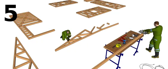 Découper et assembler les fermes