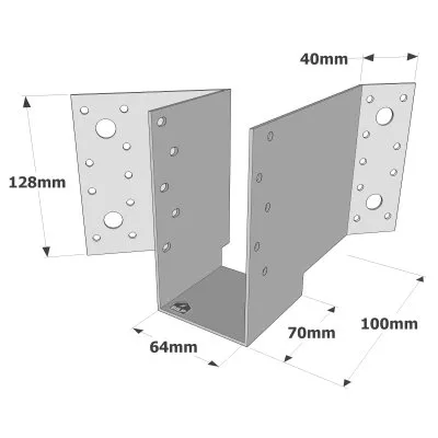 45°-Balkenschuh - Réf. S45G320/64/2