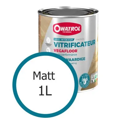 VEGAFLOOR : Einkomponentiger PU-Lack in Wasserphase. Normaler bis starker Verkehr - Réf. 113