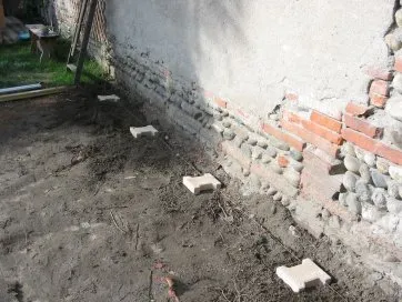 Reihe von Pflastersteinen