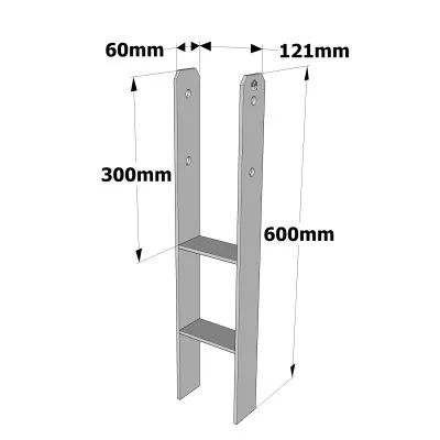 H-Pfostenträger für Garten - Réf. PP49012