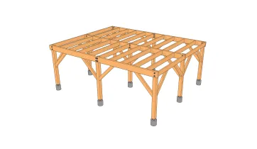 Holzplattform auf Ständerwerken