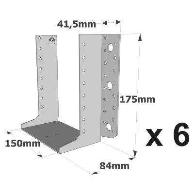 Balkenschuhe mit außenliegenden Schenkeln, SAE CLASSIC-Serie (Dicke 2 mm, Tiefe 84 mm) - Réf. SAEL500/150/2_6