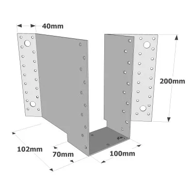 45°-Balkenschuh - Réf. S45D500/100/2