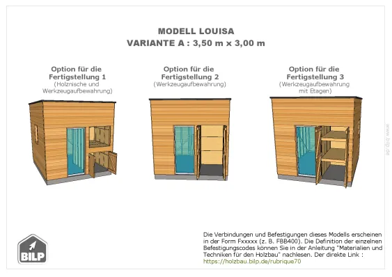 Fertigstellungsoption Nr. 1 der Varianten : Nische für Holz und Werkzeug