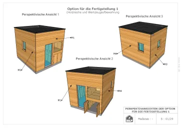 Fertigstellungsoption Nr. 1 der Varianten : Nische für Holz und Werkzeug