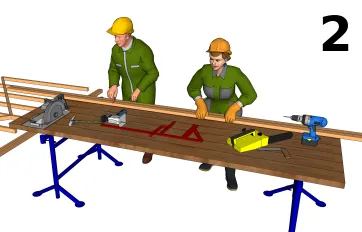 Erstellen Sie Markierungslinien an den Schwellen. 