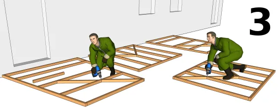 Zusammenbau der Wandbausteine