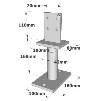KIT PISB160G-B + zwei WA-Dübel M12-109/10 - Réf. PISB160G-K
