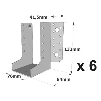Balkenschuhe mit außenliegenden Schenkeln, SAE CLASSIC-Serie (Dicke 2 mm, Tiefe 84 mm) - Réf. SAEL340/76/2_6