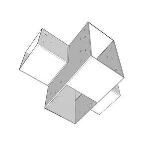 Perspektive des SUNDIY-Steckers weiß RAL 9010 – 240 mm 4-Wege-T-förmig