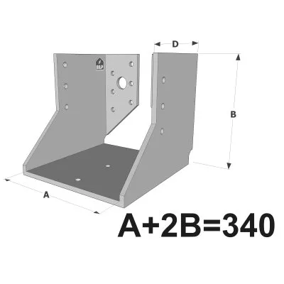 Große Balkenschuhe mit Innenlaschen, GSI CLASSIC-Serie (Dicke 4 mm, Tiefe 110 mm) - Réf. GSI340/4X