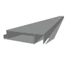 XL-Aluminiumblatt 29 mm, Länge 2m35, RAL9006 strukturiertes Aluminiumgrau