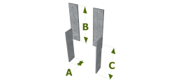 Dimensions des pattes de solivage gauche et droite