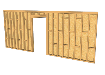 Holzrahmen mit Tür