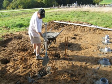 Remplir l’orifice avec le béton