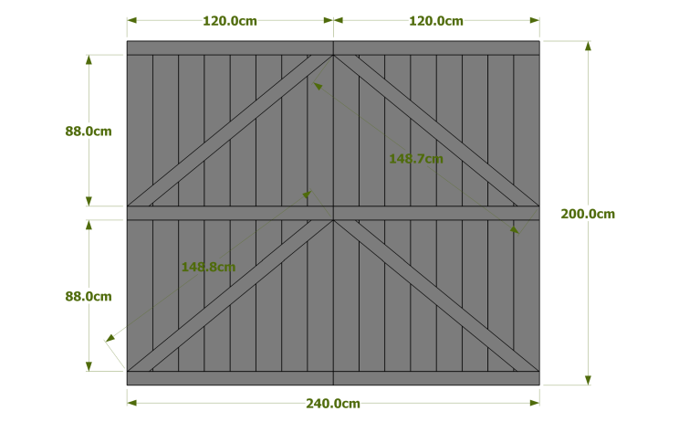 Dimension porte-garage (Façade M1)